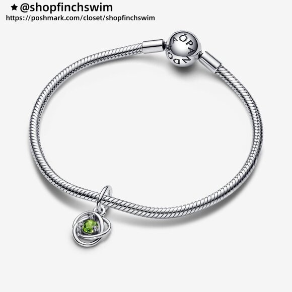Pandora Spring Green Eternity Circle Dangle Charm - Picture 3 of 6